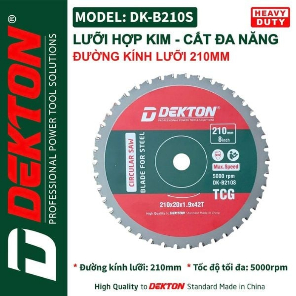 Lưỡi cắt hợp kim 210mm-42 răng Dekton DK-B210S 1 Lưỡi Cắt Hợp Kim 210mm-42 Teeth DK-B210S