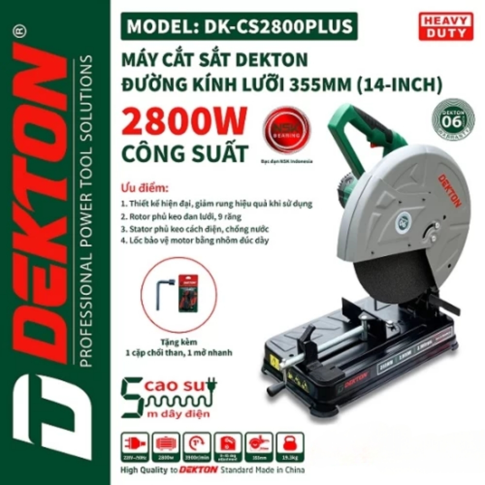 Máy cắt sắt 355mm - 2800W Dekton DK-CS2800PLUS (cao cấp) 1 Máy cắt sắt 355mm - 2800W Dekton DK-CS2800PLUS (cao cấp)