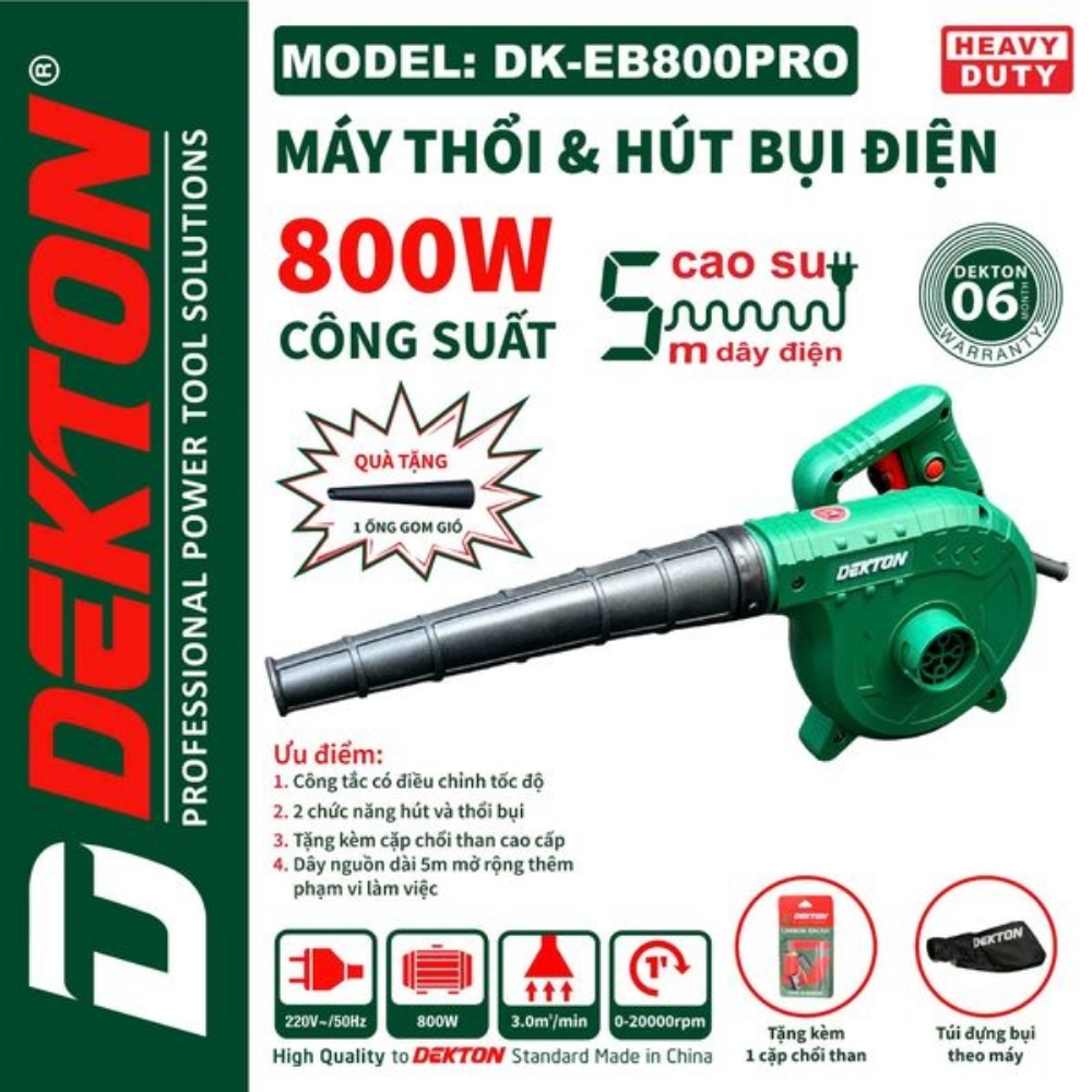 Máy thổi và hút bụi 800W Dekton DK-EB800PRO 1 Thổi Và Hút Bụi Dekton DK-EB800PRO