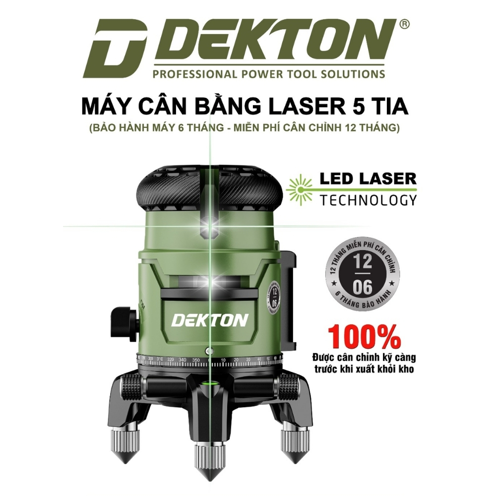 Máy cân bằng laser 5 tia xanh Dekton DK-LS0501XPRO 1 Laser 5 Tia Xanh Dekton DK-LS0501XPRO
