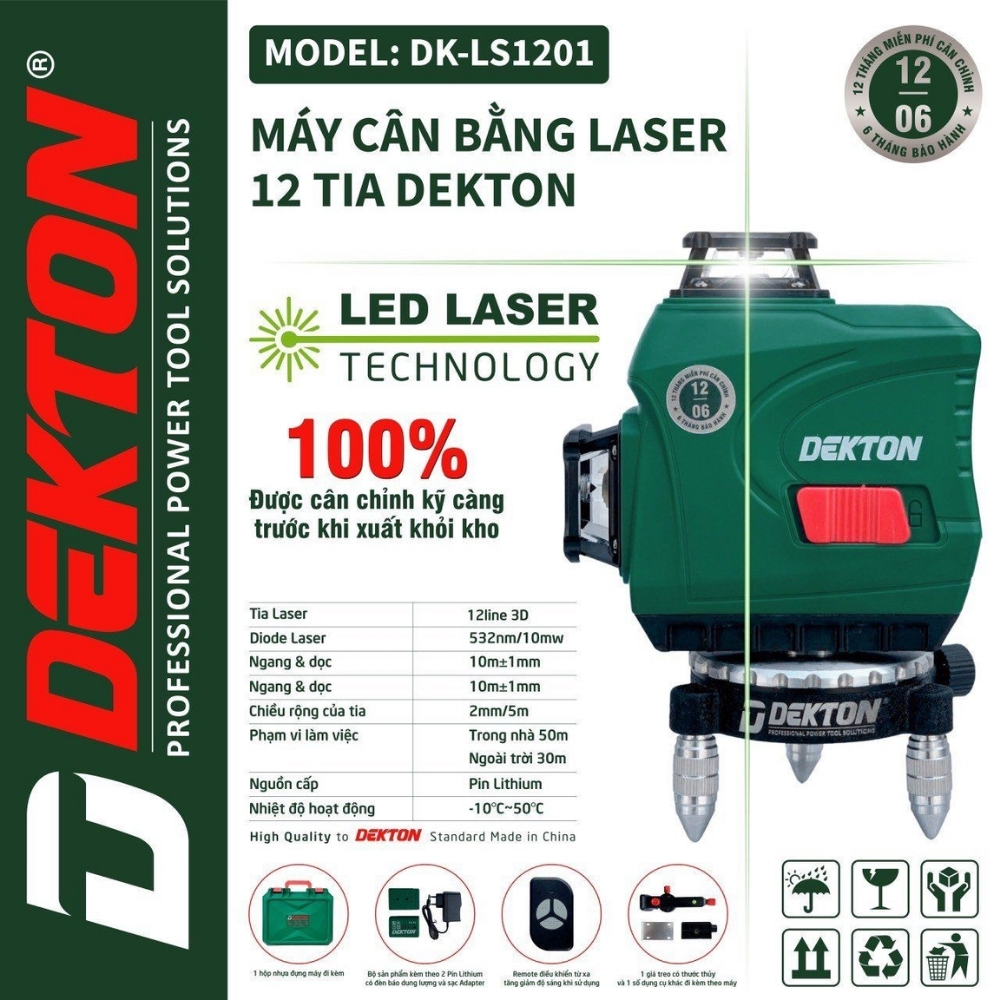 Máy cân bằng laser 12 tia xanh Dekton DK-LS1201 1 Laser 12 Tia Xanh Dekton DK-LS1201