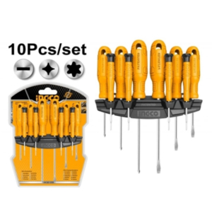 Bộ 10 tua vít dẹp, bake, sao và tua vít chính xác Ingco HKSD1058