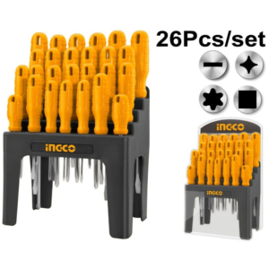 Bộ 26 tua vít dẹp, bake, sao, vuông Ingco HKSD2658