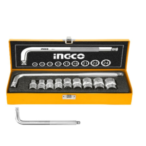 Bộ 10 đầu tuýp tay vặn chữ L 1/2" Ingco HKTS12101
