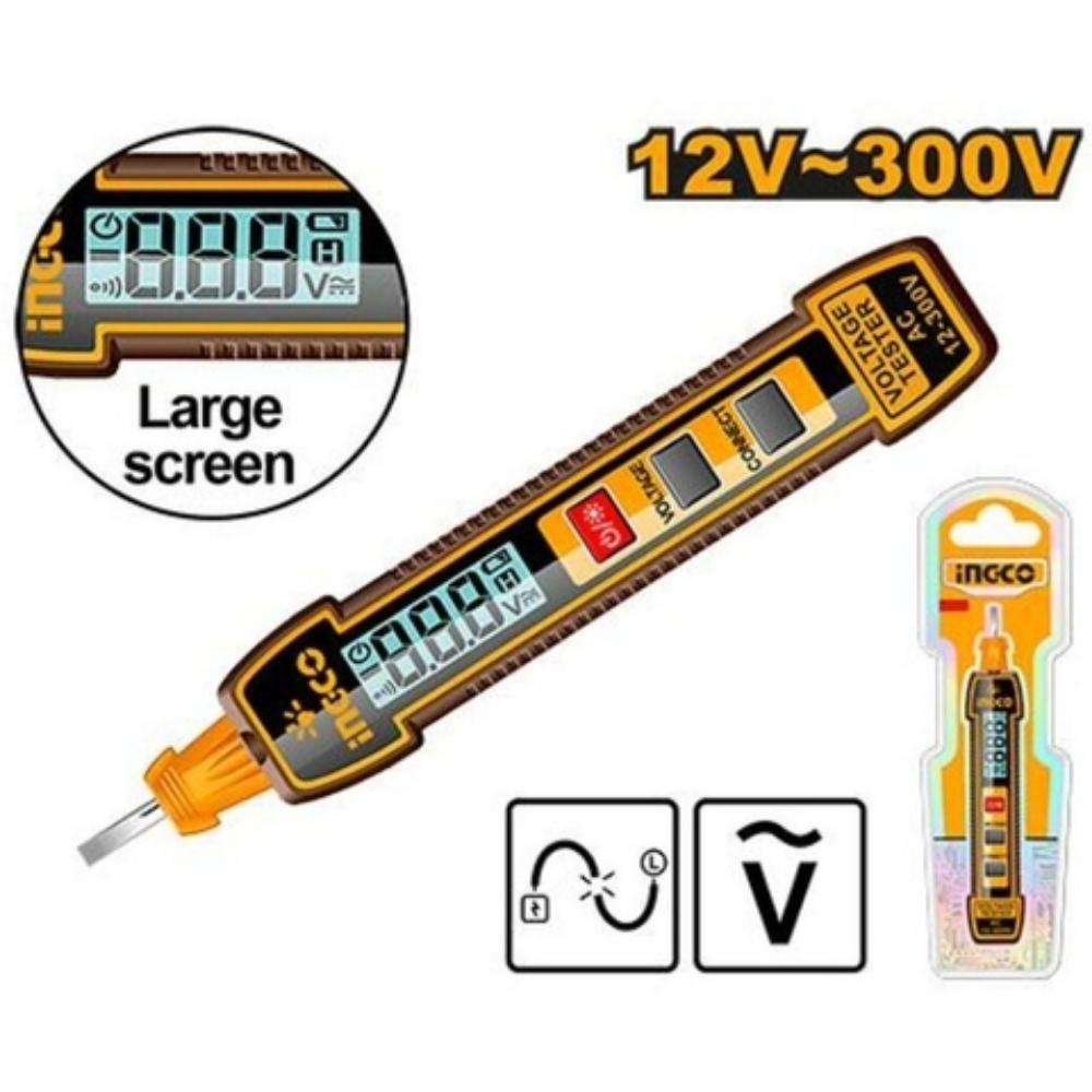 Dụng cụ kiểm tra điện áp kỹ thuật số AC 12-300V Ingco HSDT33001 1 Dụng cụ kiểm tra điện áp kỹ thuật số AC 12-300V Ingco HSDT33001