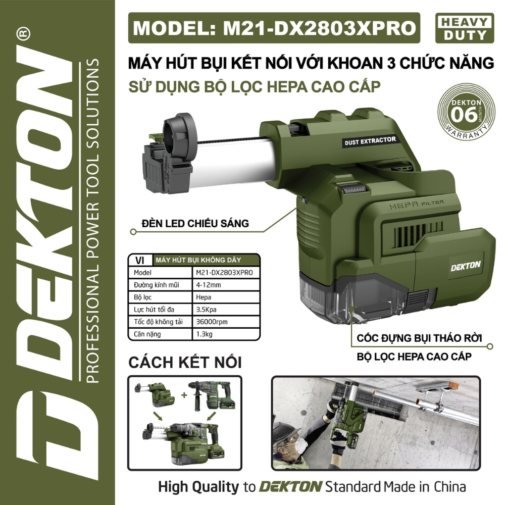 Máy hút bụi kết hợp máy khoan Dekton M21-DX2803XPRO 1 Máy hút bụi kết hợp máy khoan Dekton M21-DX2803XPRO