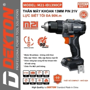 Máy khoan dùng pin 21V 90Nm Dekton M21-ID1390CP