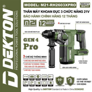 Máy Khoan Đục 3 Chức Năng Dekton M21-RH2603XPRO
