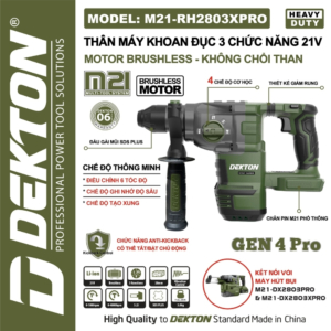 Máy Khoan Đục 3 Chức Năng Dekton M21-RH2803XPRO