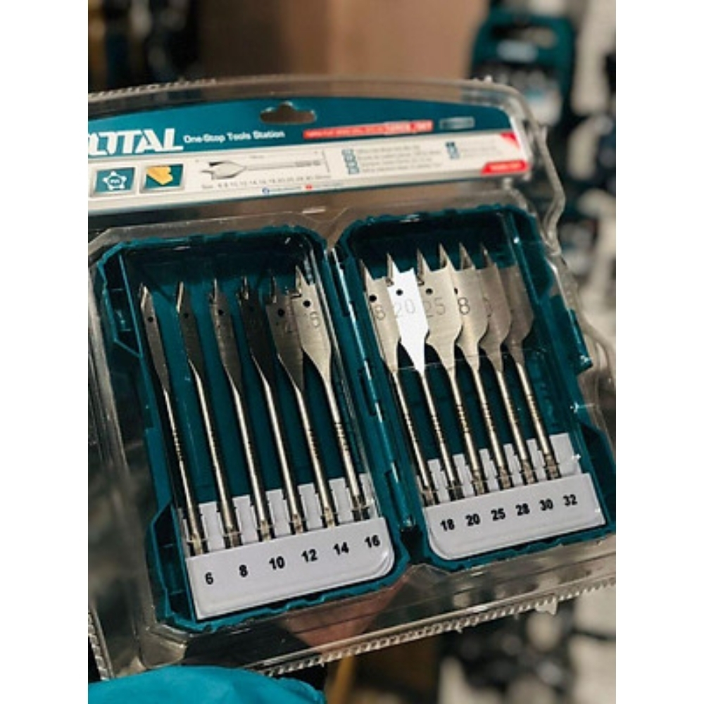 Bộ 12 mũi khoan gỗ đầu dẹp Total TACSDL1201 2 TACSDL1201-2