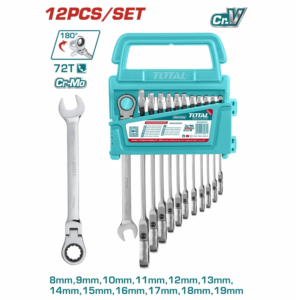 Bộ 12 cờ lê miệng vòng xoay 180 độ Total THT102RK5126