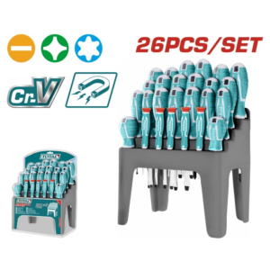 Bộ 26 tua vít dẹp, bake và chuẩn Total THT250626