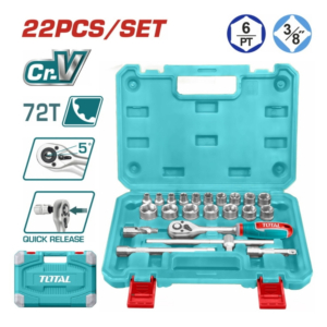 Bộ 22 đầu tuýp 3/8" Total THT381221