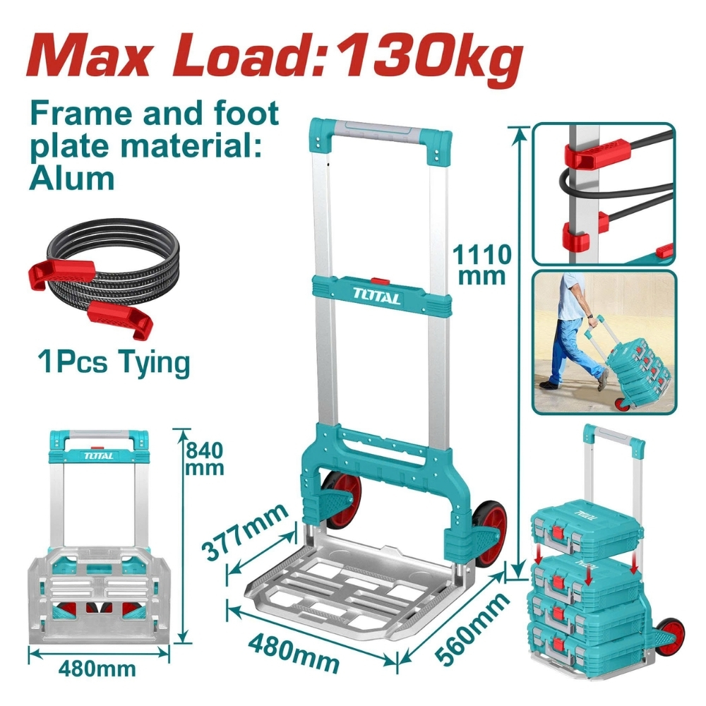 Xe đẩy tay gấp gọn 130Kg Total THWB61201 2 Xe đẩy tay gấp gọn 130Kg Total THWB61201