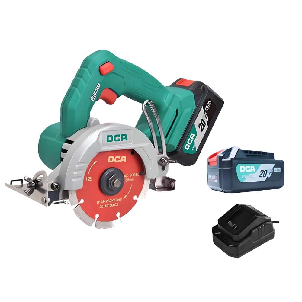 Máy cắt đá dùng pin 20V DCA ADZE125DM (1 pin & sạc) 1 Máy cắt đá không chổi than dùng pin DCA ADZE125DM
