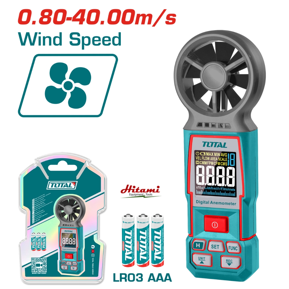 Máy đo tốc độ gió kỹ thuật số Total TETAN031 2 Máy đo tốc độ gió kỹ thuật số Total TETAN031