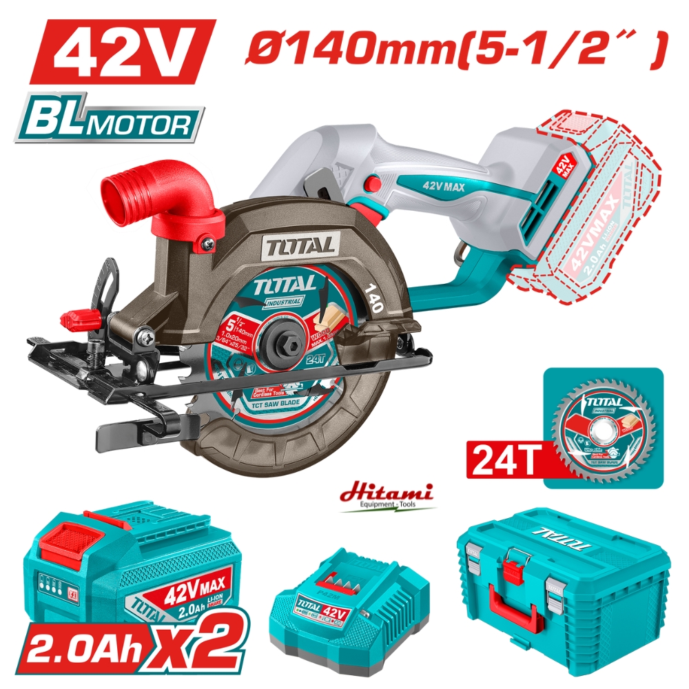 Máy cưa đĩa tròn dùng pin 42V Total TSLI4214012 (2 pin & sạc) 2 Máy cưa đĩa tròn dùng pin 42V Total TSLI4214012 (2 pin & sạc)