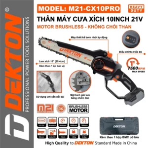 Máy cưa xích dùng pin 21V Dekton M21-CX10PRO
