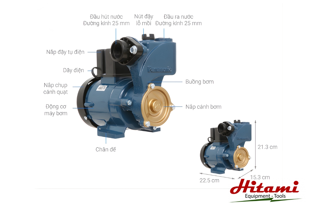 Máy bơm nước đẩy cao là gì? Cấu tạo và các ứng dụng phổ biến 2 Cấu tạo của máy bơm đẩy cao