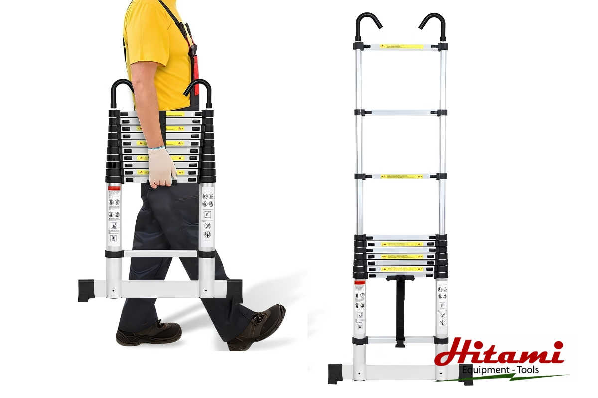 Các loại thang nhôm rút phổ biến và cách lựa chọn phù hợp 2 Tính di động cao của thang nhôm rút