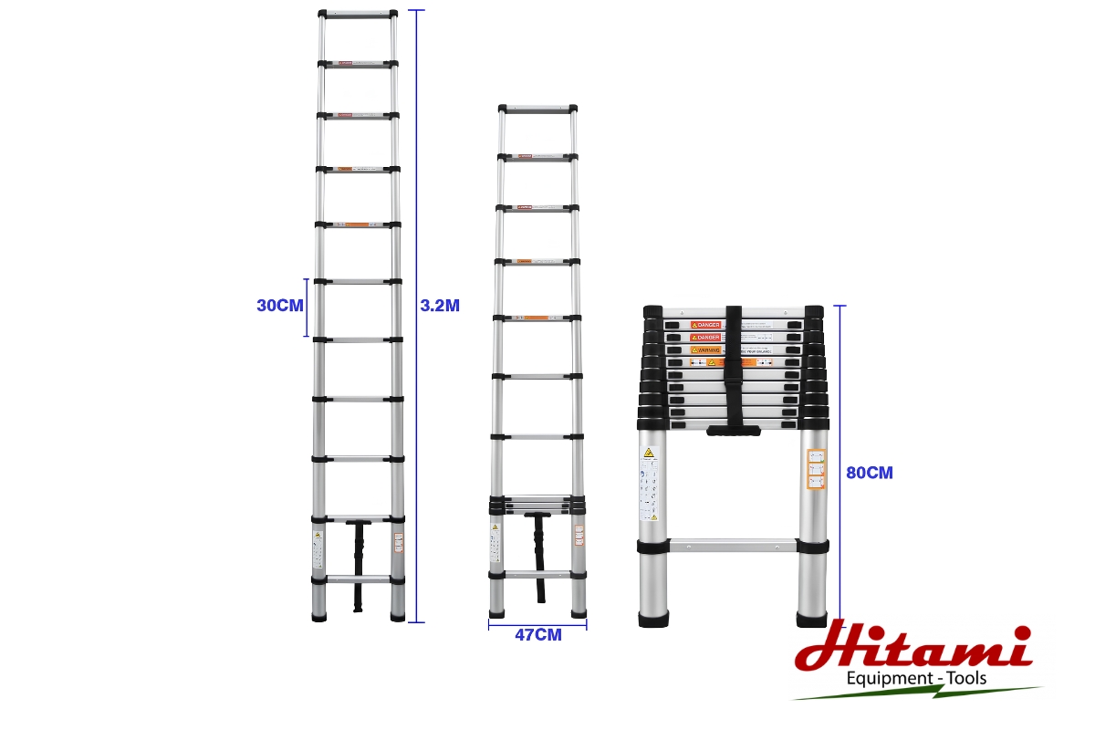 Bí quyết chọn thang nhôm rút đơn bền bỉ và tiết kiệm 2 Kích thước của thang nhôm rút đơn