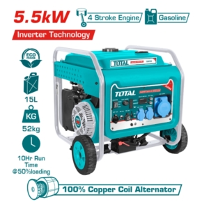 Máy phát điện chạy xăng biến tần 5.5KW Total TP355001