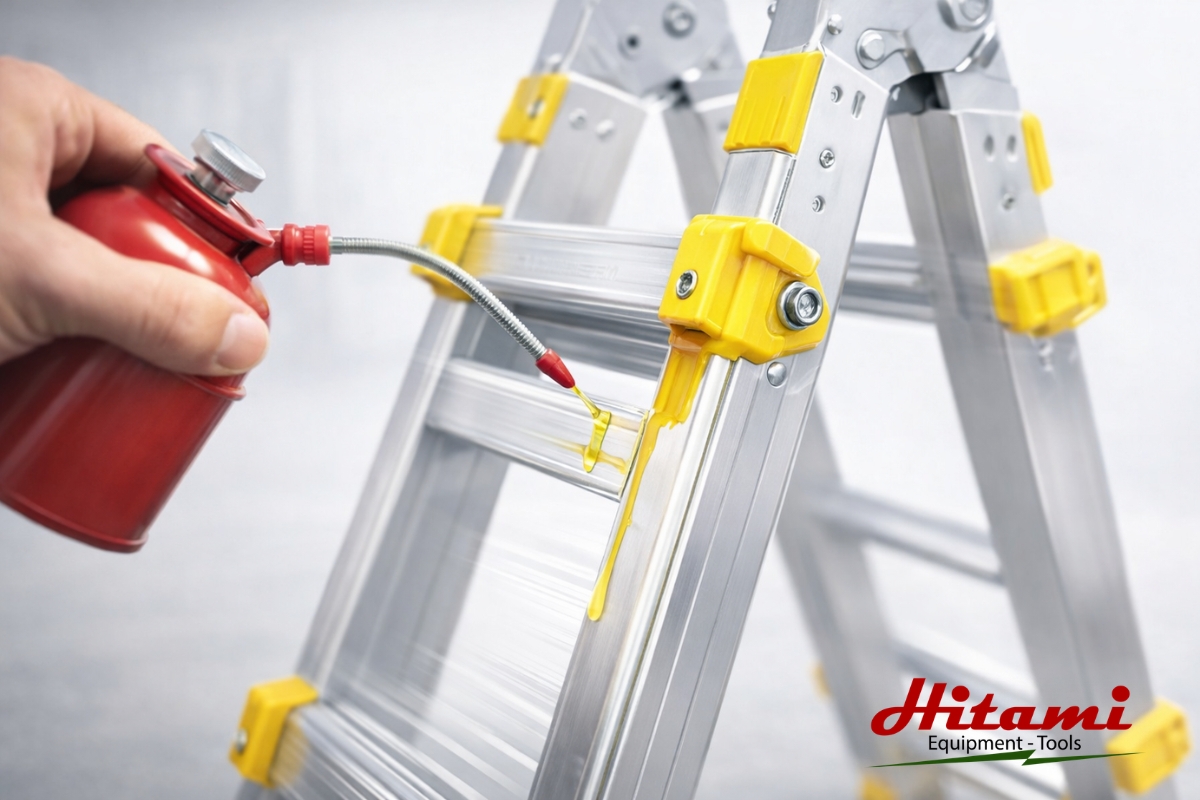 Thang nhôm rút bị kẹt? Nguyên nhân và cách khắc phục 4 Bôi trơn thang nhôm rút bằng dầu