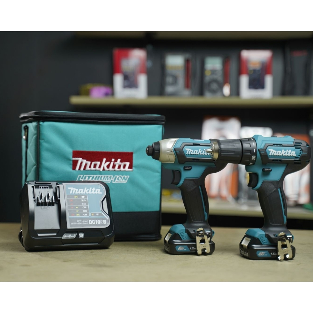 Bộ máy khoan vặn vít dùng pin 12V Max Makita CLX224S 2 CLX224S-2