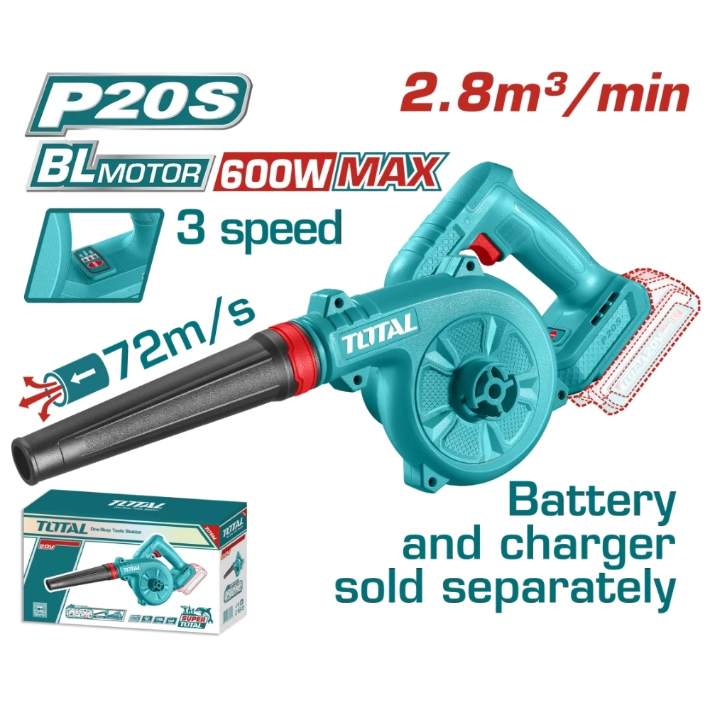 Máy thổi bụi không chổi than dùng pin 20V Total TABLI2068 (không kèm Pin & sạc) 1 Máy thổi bụi không chổi than dùng pin 20V Total TABLI2068 (không kèm Pin & sạc)