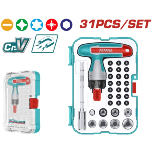 Bộ 31 tua vít và tay cầm chữ T Total TACSD30316