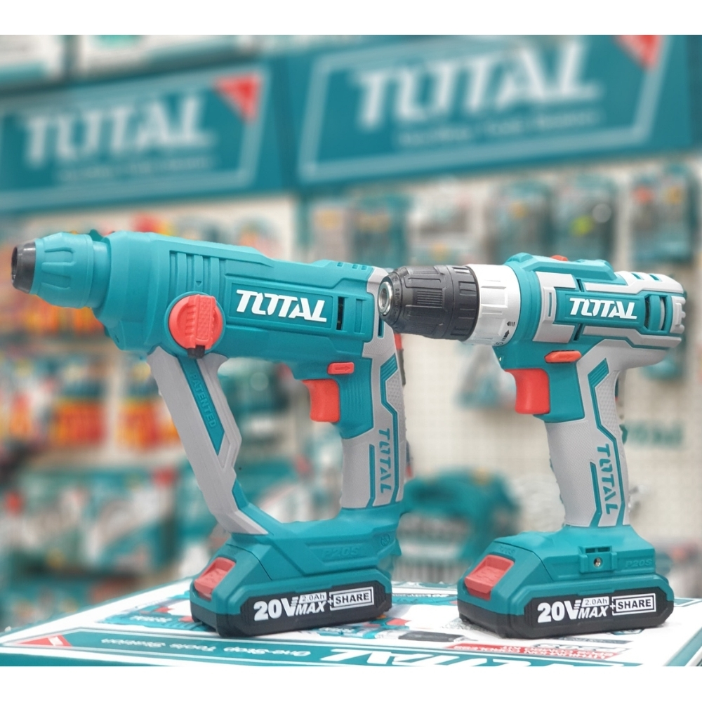 Bộ combo máy khoan động lực TRHLI1601 và máy khoan TDLI20024 dùng pin 20V Total TCKLI2008 2 TCKLI2008-2