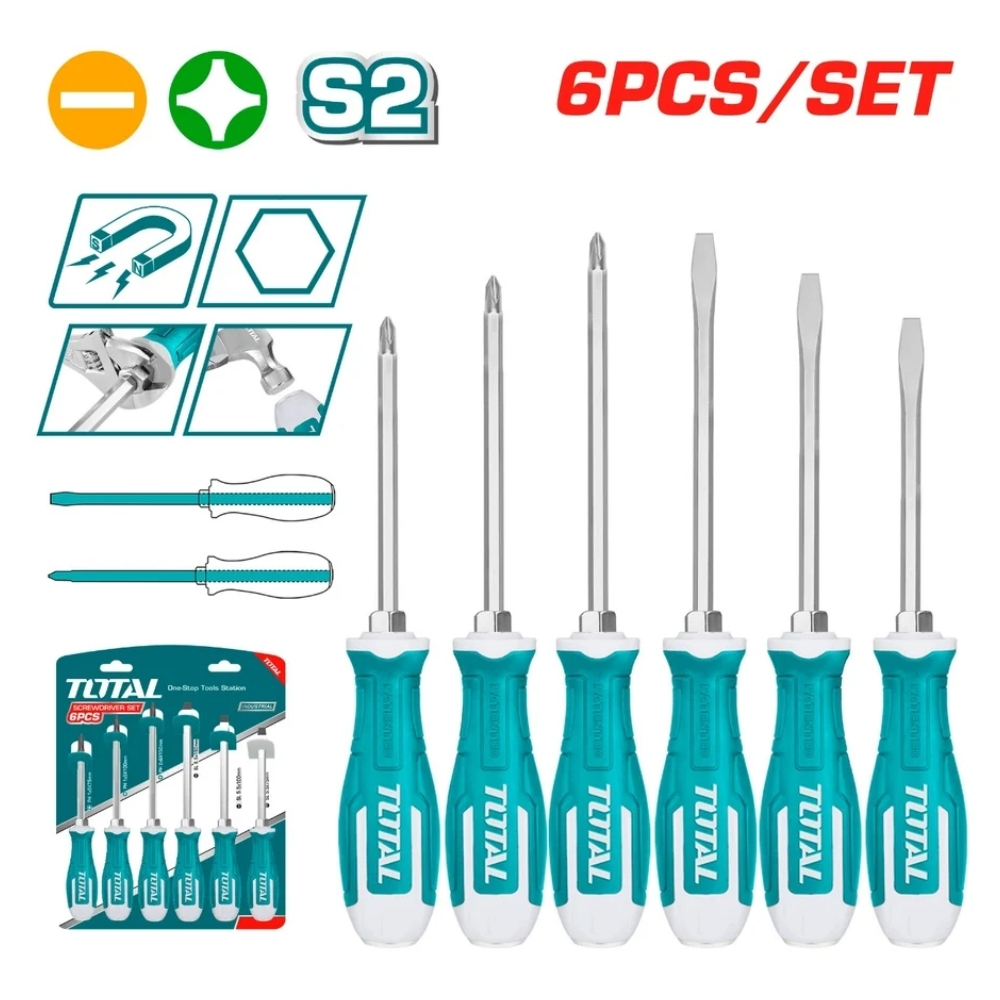 Bộ 6 tua vít đóng xuyên Total THGSS2606 1 Bộ 6 tua vít đóng xuyên Total THGSS2606