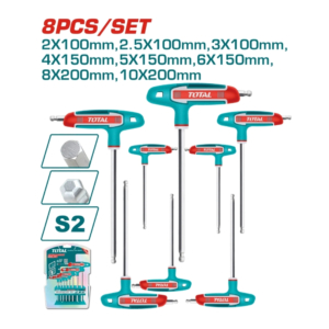 Bộ lục giác 2 đầu chữ T 8 cây Total THHW80826