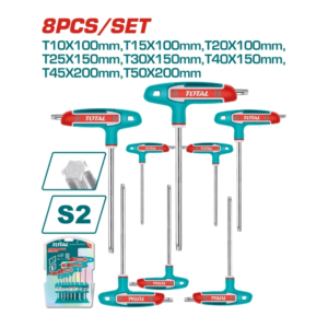 Bộ 8 chìa lục giác bông tay cầm chữ T Total THHW80836