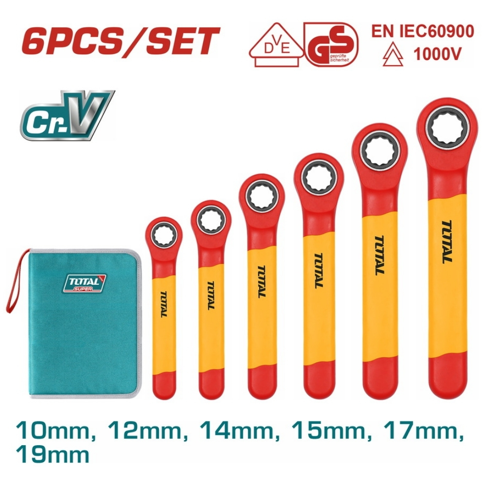 Bộ 6 cờ lê xoay chiều cách điện Total THKISPA0603 1 Bộ 6 cờ lê xoay chiều cách điện Total THKISPA0603