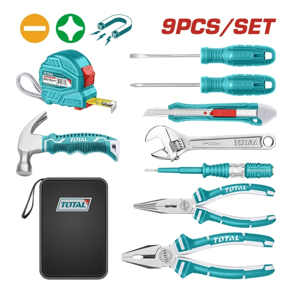 Bộ đồ nghề cầm tay 9 chi tiết Total THKTHP90096 1 Bộ đồ nghề cầm tay 9 chi tiết Total THKTHP90096