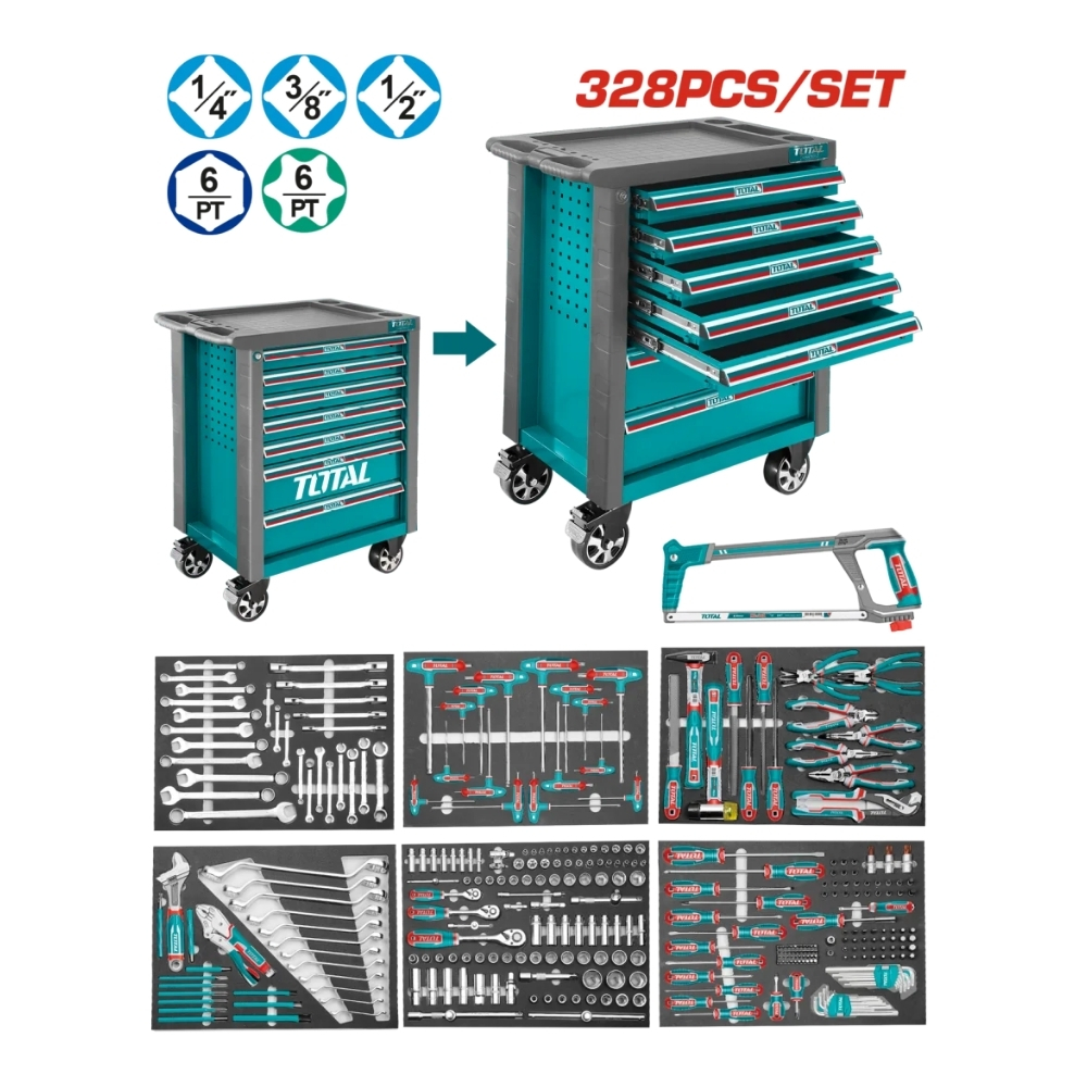 Tủ đồ nghề 7 ngăn 328 chi tiết Total THPTCS73281 1 Tủ đồ nghề 7 ngăn 328 chi tiết Total THPTCS73281