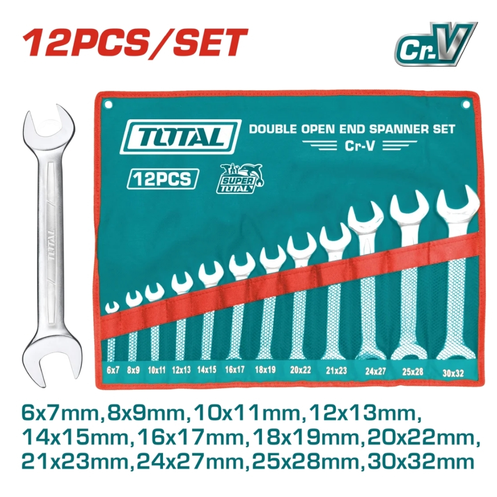 Bộ 12 cờ lê hai miệng (6-32mm) Total THT1023121 1 Bộ 12 cờ lê hai miệng (6-32mm) Total THT1023121