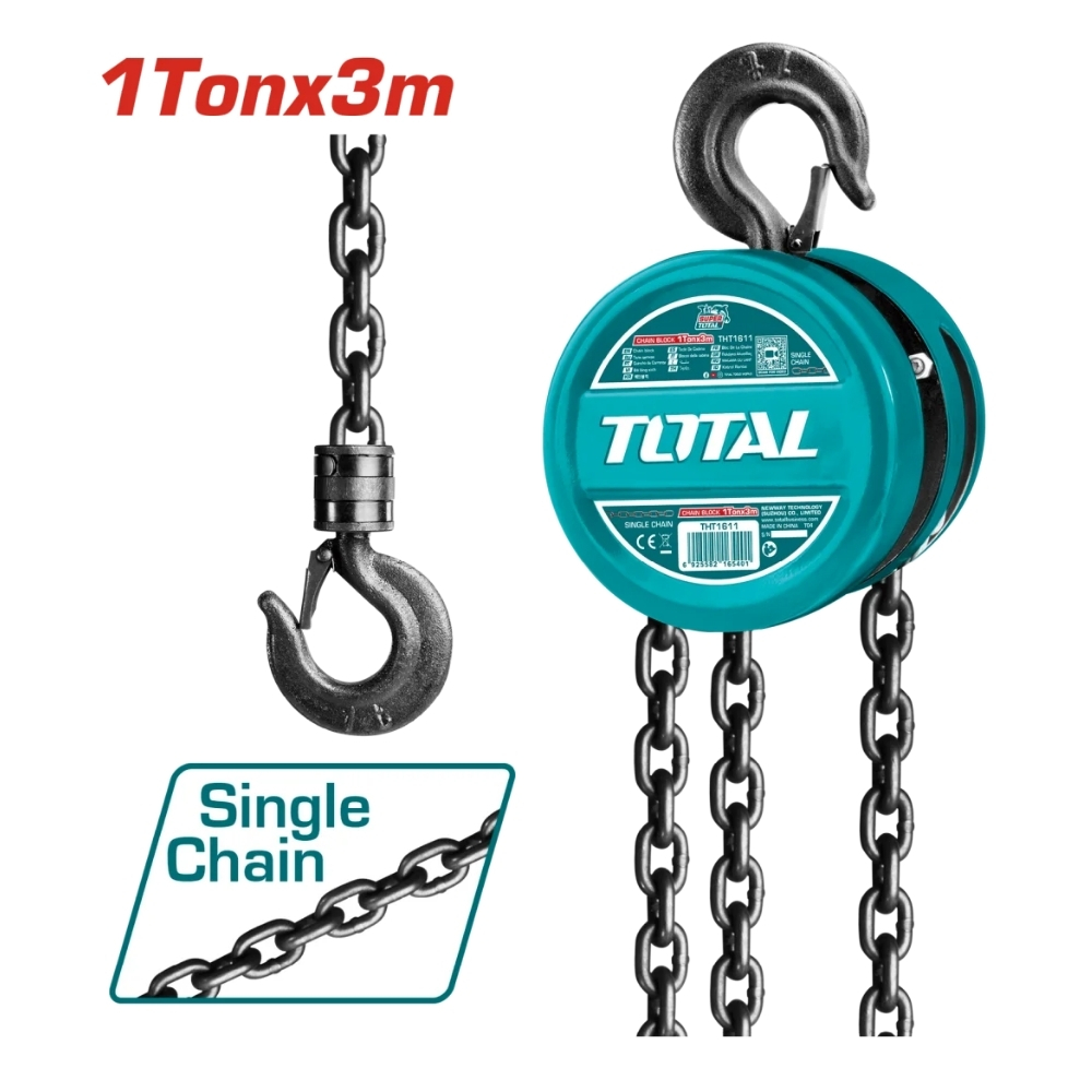Pa lăng xích 1 tấn (xích đơn) Total THT1611 1 Pa lăng xích 1 tấn (xích đơn) Total THT1611