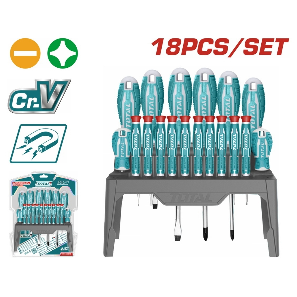 Bộ 18 tua vít Total THT250618 1 Bộ 18 tua vít Total THT250618