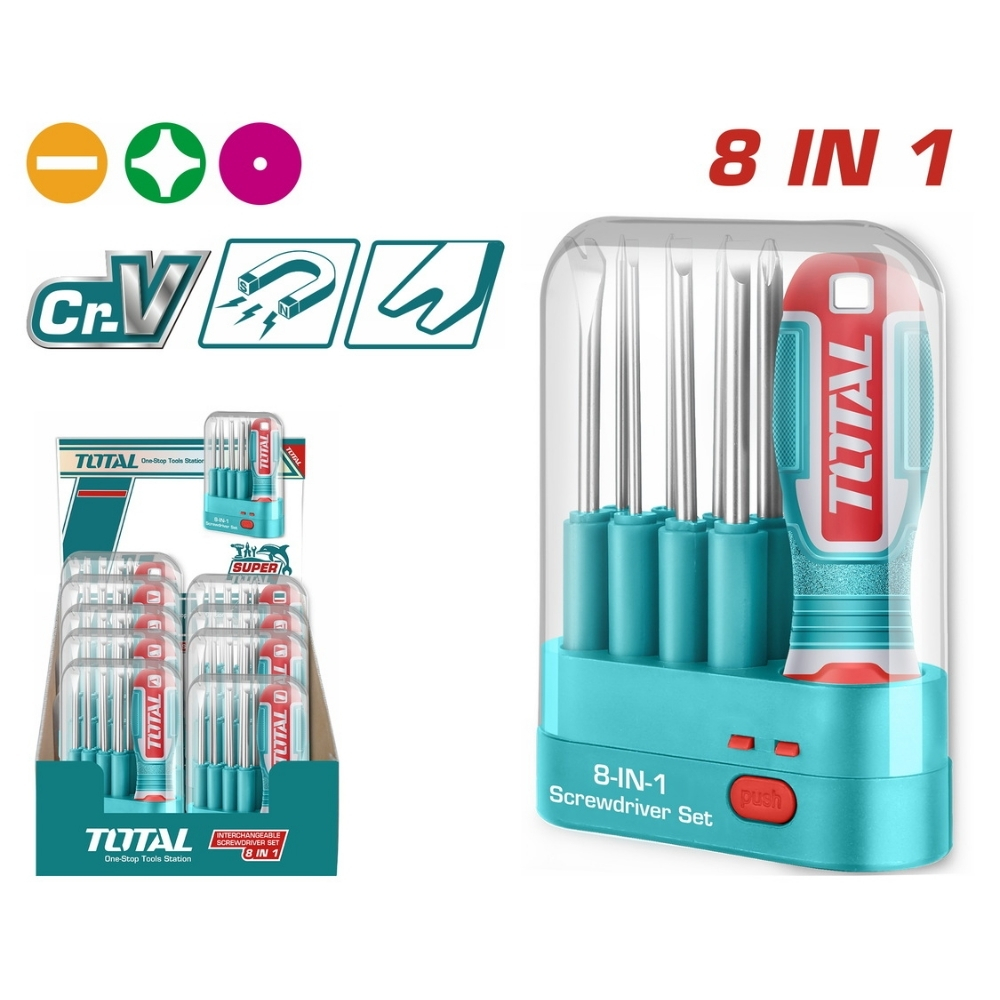 Bộ tua vít 8 trong 1 đa năng Total THT250906 1 Bộ tua vít 8 trong 1 đa năng Total THT250906