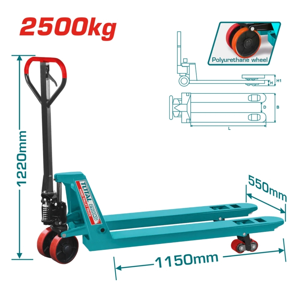Xe nâng tay 2,5 tấn Total THT301251 1 Xe nâng tay 2,5 tấn Total THT301251