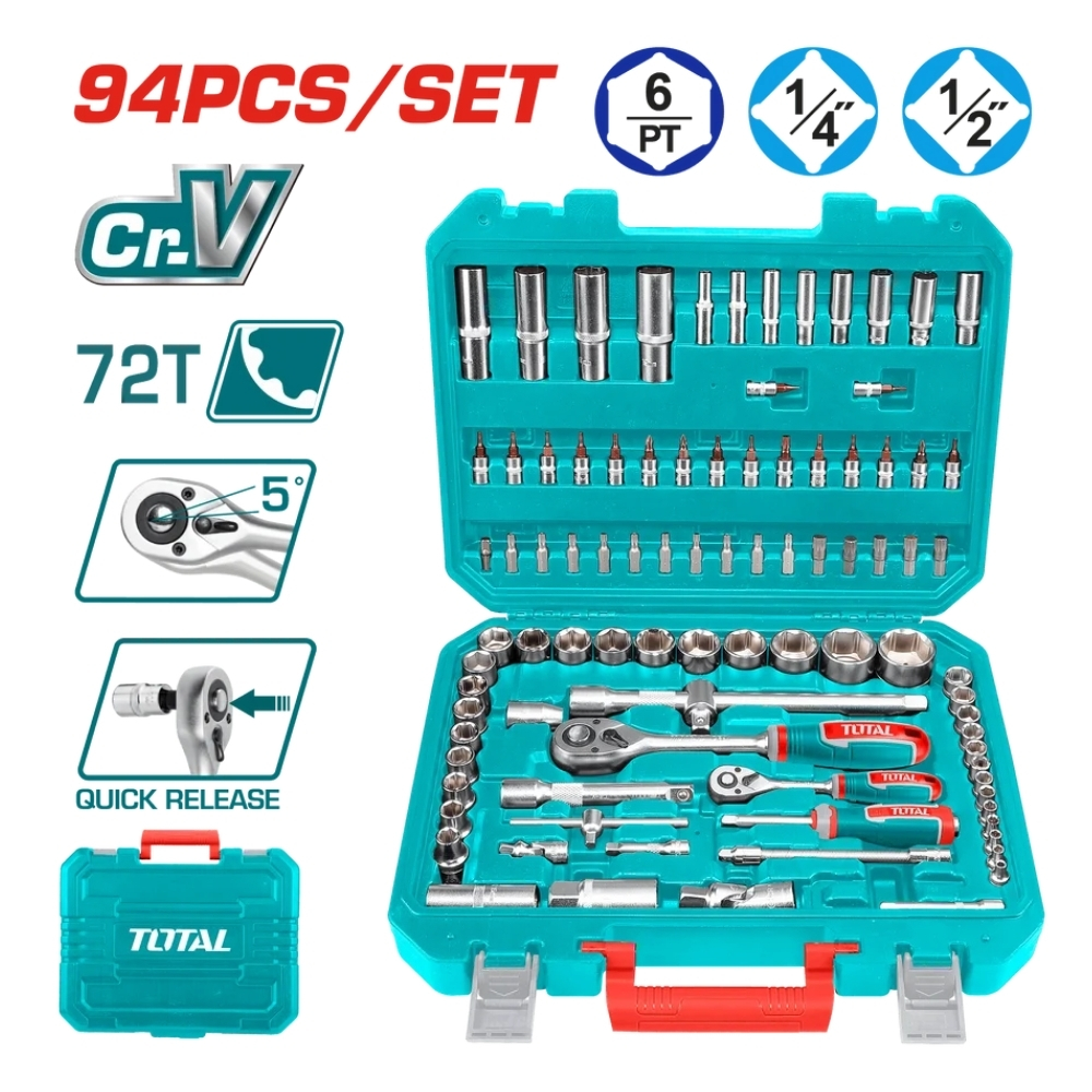 Bộ dụng cụ cơ khí 94 chi tiết Total THT421942 1 Bộ dụng cụ cơ khí 94 chi tiết Total THT421942