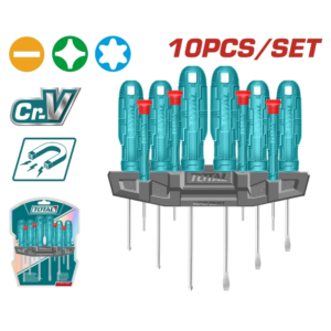 Bộ 10 tua vít dẹp, bake, sao và tua vít chuẩn Total THTDC251001