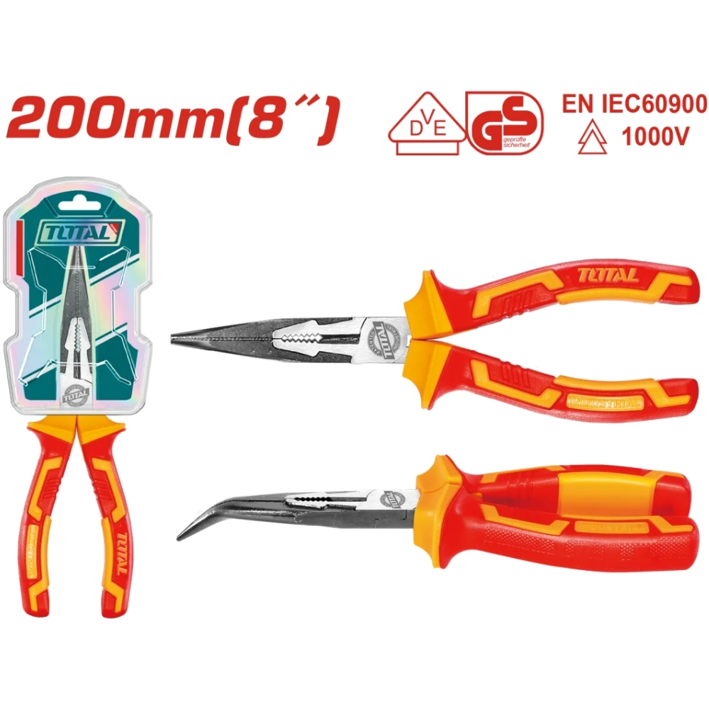 Kềm mũi nhọn mỏ cong cách điện 8"/200mm Total THTIP2481 1 Kềm mũi nhọn mỏ cong cách điện 8"/200mm Total THTIP2481
