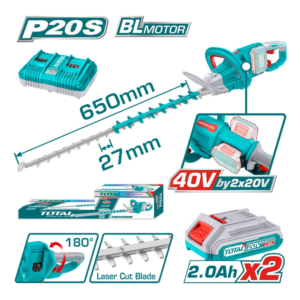 Máy cắt tỉa hàng rào dùng pin 20V Total THTLI400282 (kèm pin & sạc)