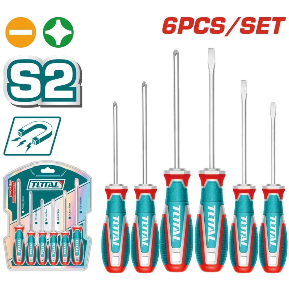 Bộ 6 tua vít dẹp & bake Total TKSDS0626 1 Bộ 6 tua vít dẹp & bake Total TKSDS0626
