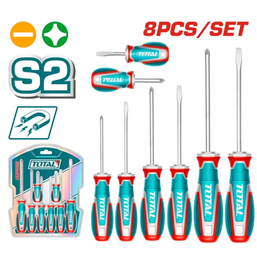 Bộ 8 tua vít dẹp & bake Total TKSDS0826 1 Bộ 8 tua vít dẹp & bake Total TKSDS0826