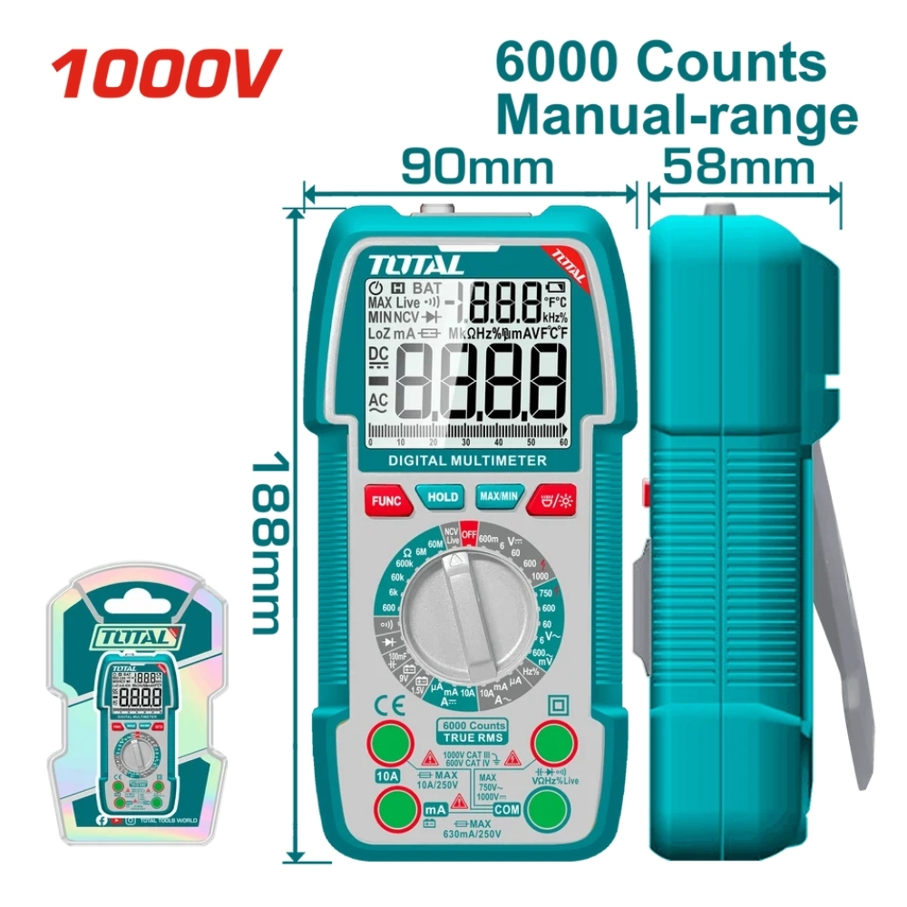 Đồng hồ vạn năng kỹ thuật số Total TMT5310002 1 Đồng hồ vạn năng kỹ thuật số Total TMT5310002