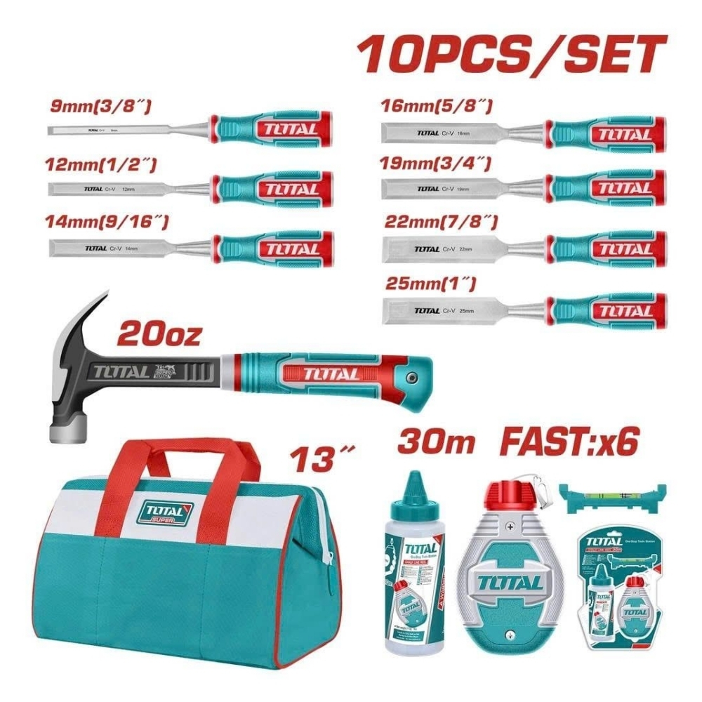 Bộ combo 10 công cụ ngành gỗ Total TOS230906 1 Bộ combo 10 công cụ ngành gỗ Total TOS230906